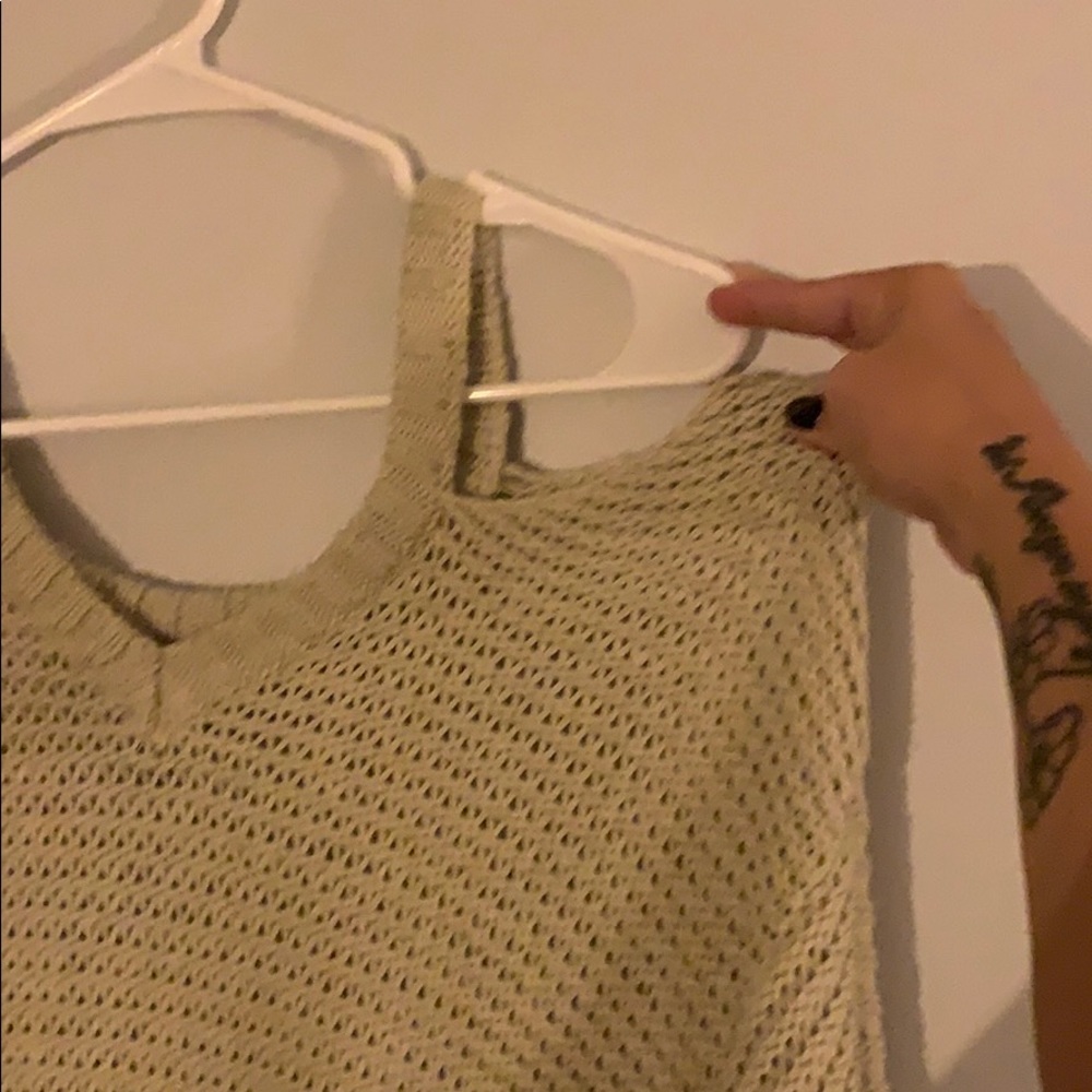 Cream Cold Shoulder Tunic Sweater